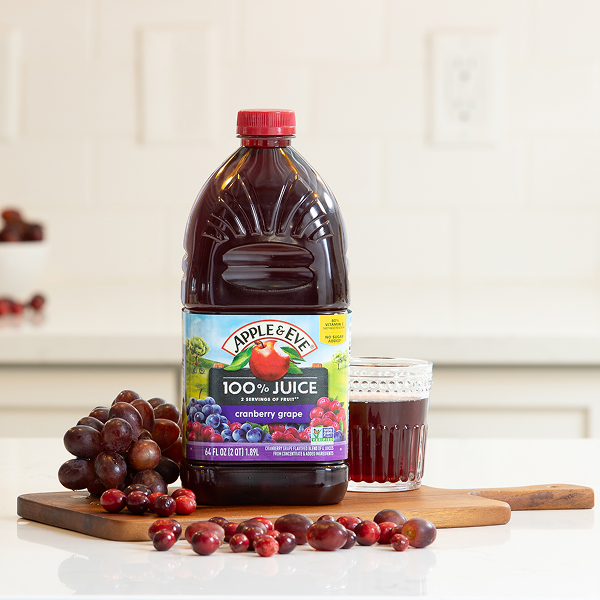 Cranberry Grape Juice Bottle with juice glass