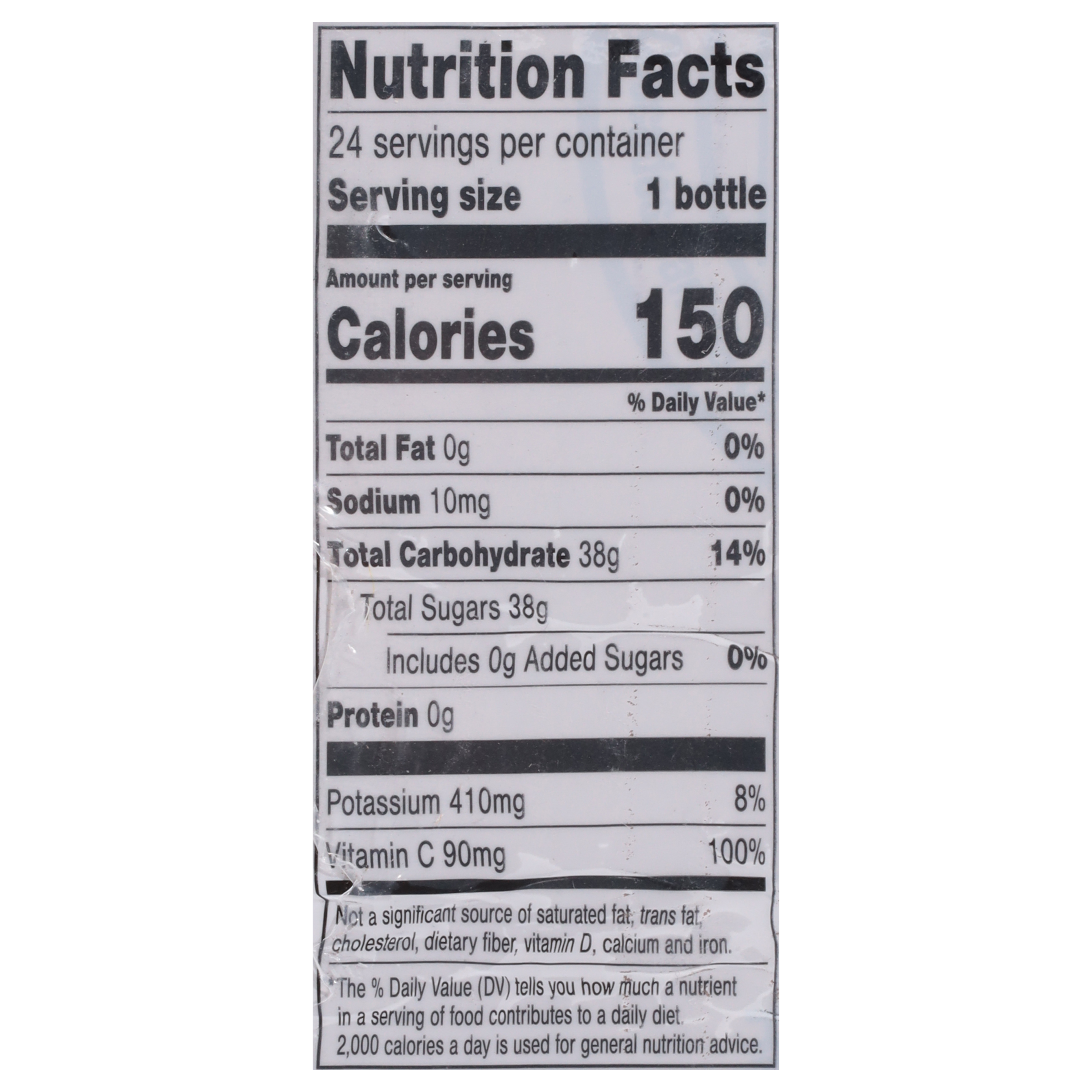 100% Juice - 24 count – Orange Sunrise 100% Juice Blend Nutrition Facts