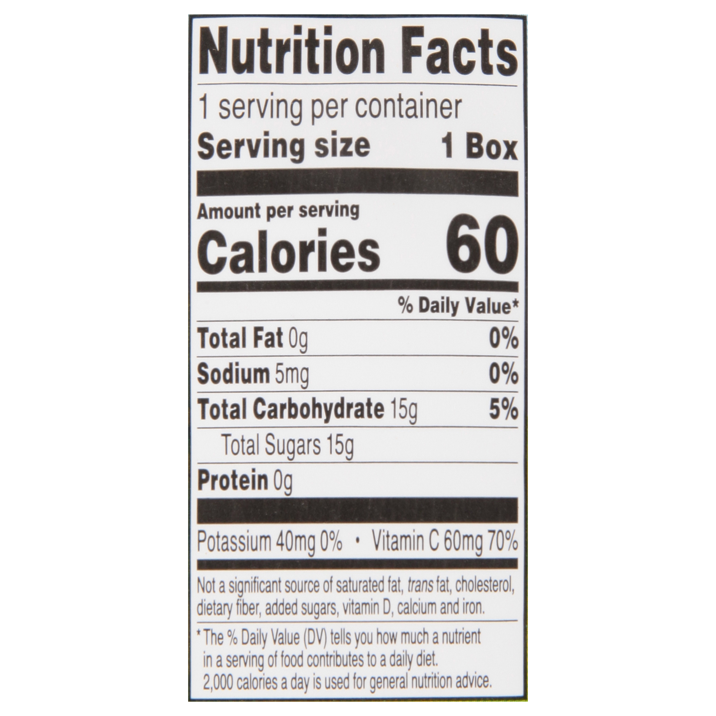 Organics - 0g Added Sugar Organic Lemonade Nutrition Facts