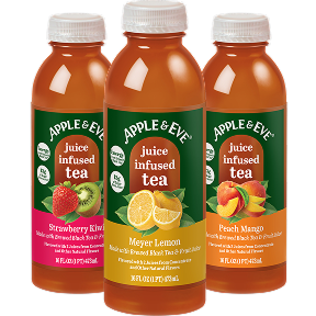 Three Juice Infused tea bottles.