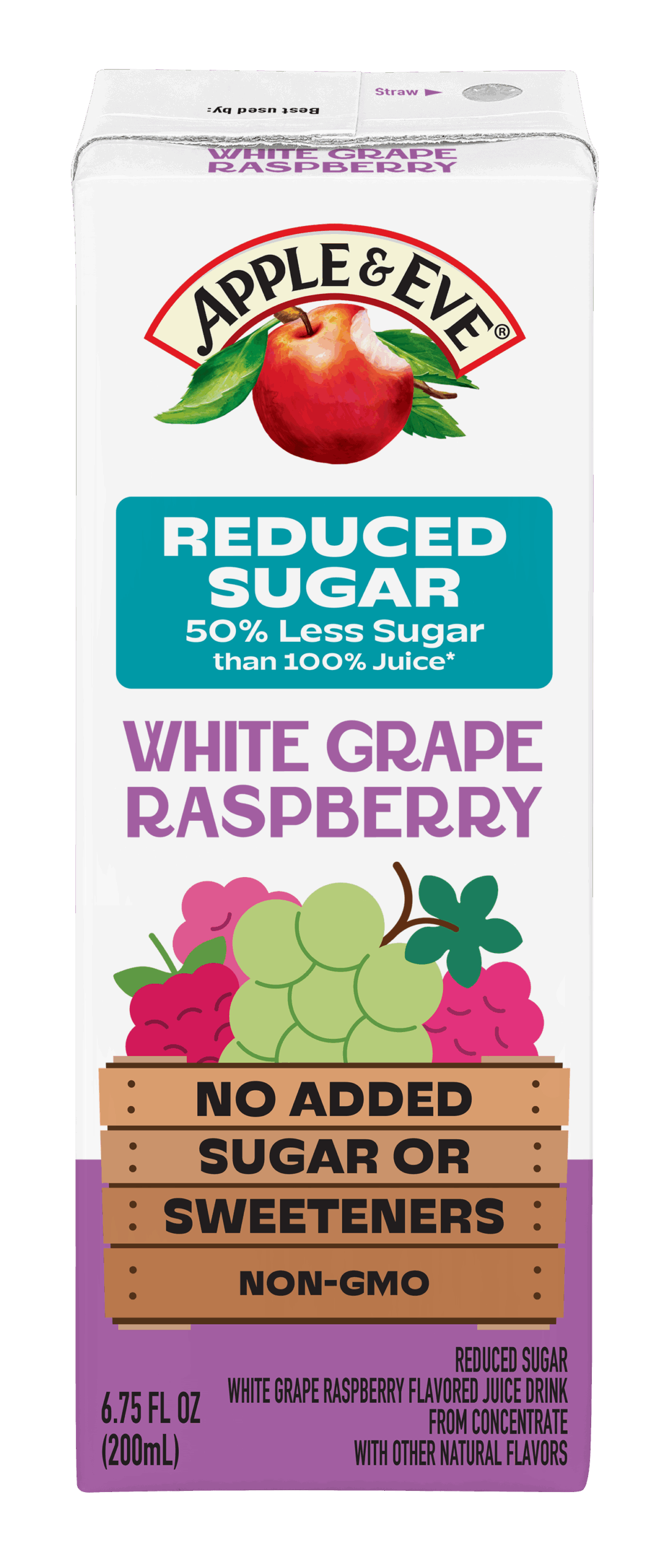 Grape Raspberry White Grape Raspberry, Reduced Sugar, Juice Drink - Apple & Eve